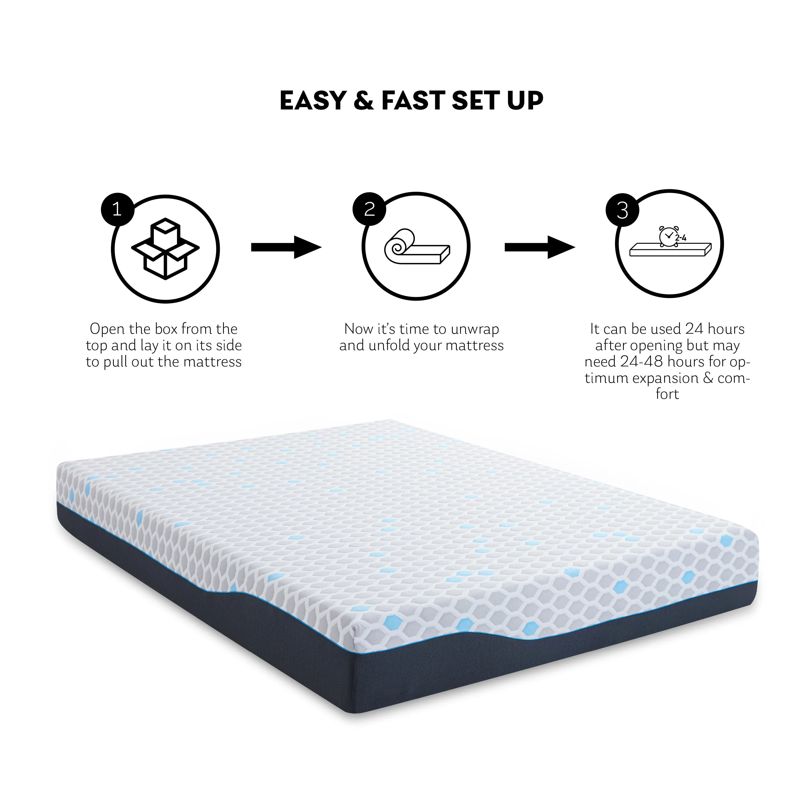 10 Inch Twin XL Size Memory Foam Mattress, Mattress in A Box, Gel Memory Foam Infused Bamboo Charcoal, CertiPUR-US Certified,Made in USA