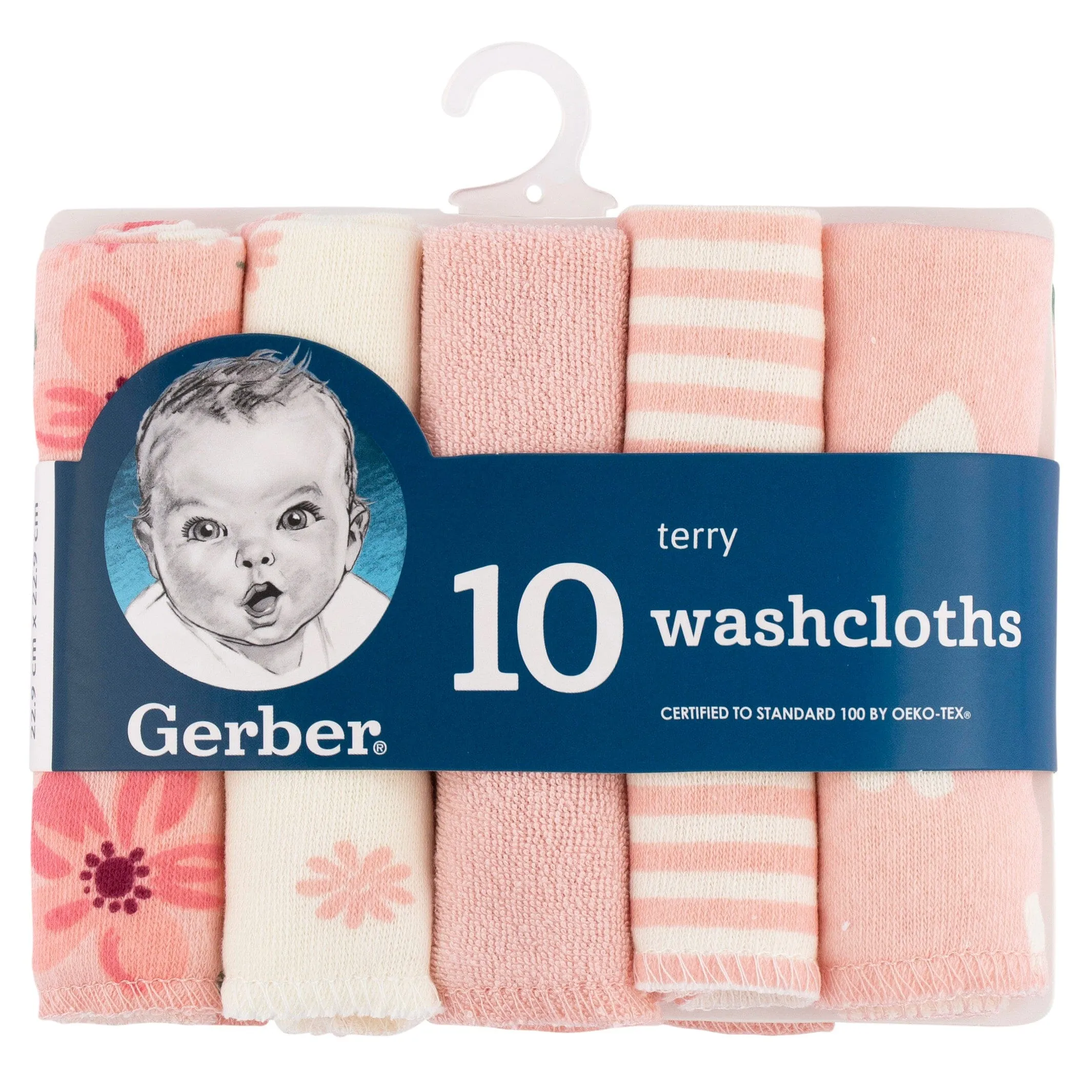 10-Pack Baby Girls Kitty Floral Washcloths