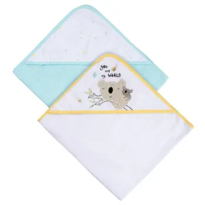 2-Pack Baby Neutral Little Animals Hooded Towel