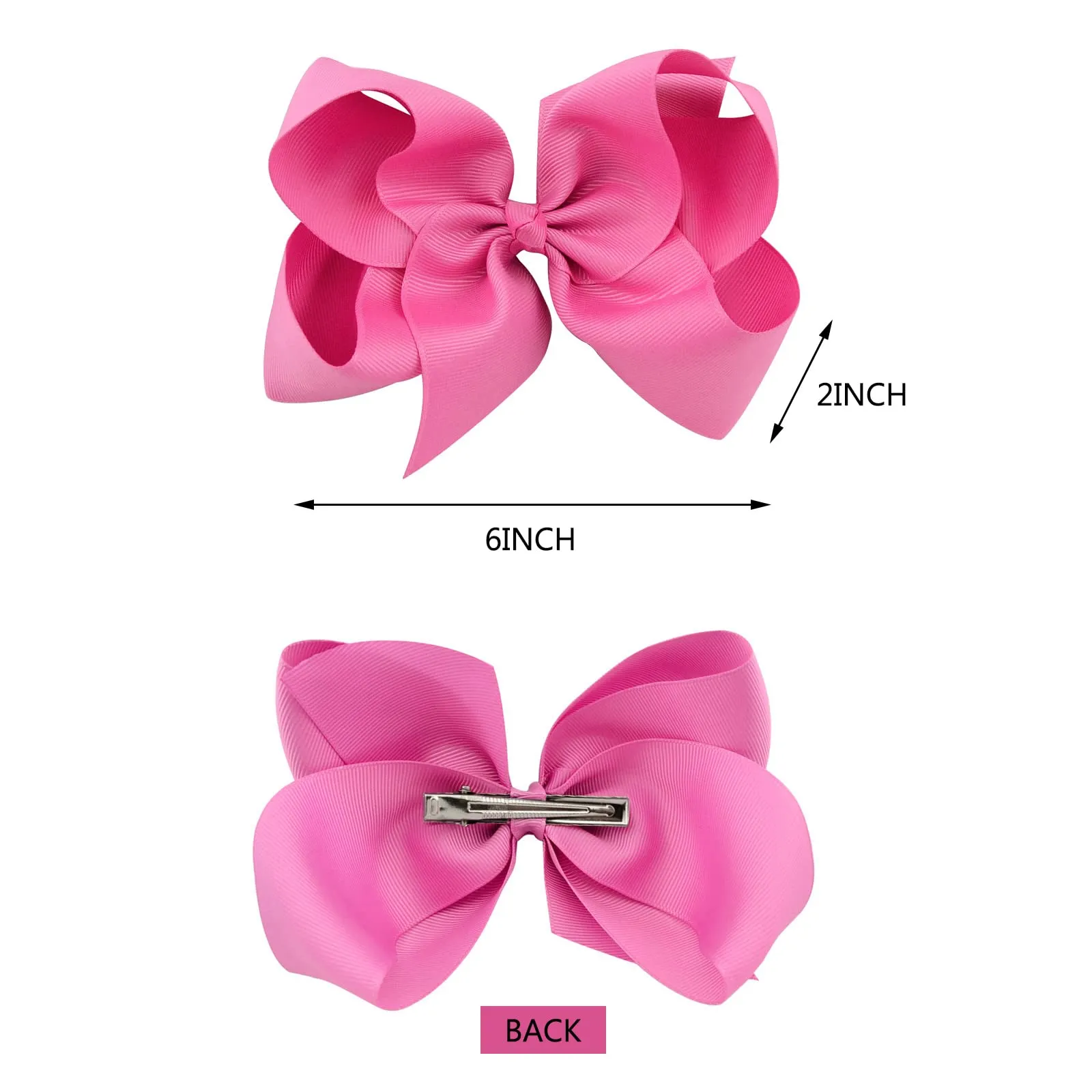 20PCS Big 6 Inch Hair Bows for Girls Grosgrain Ribbon Toddler Hair Accessories with Alligator Clips for Toddlers Baby Girls Kids Teens