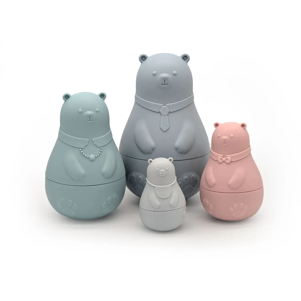 4 PCS Silicon Bear - Stack Toy Set for Babies