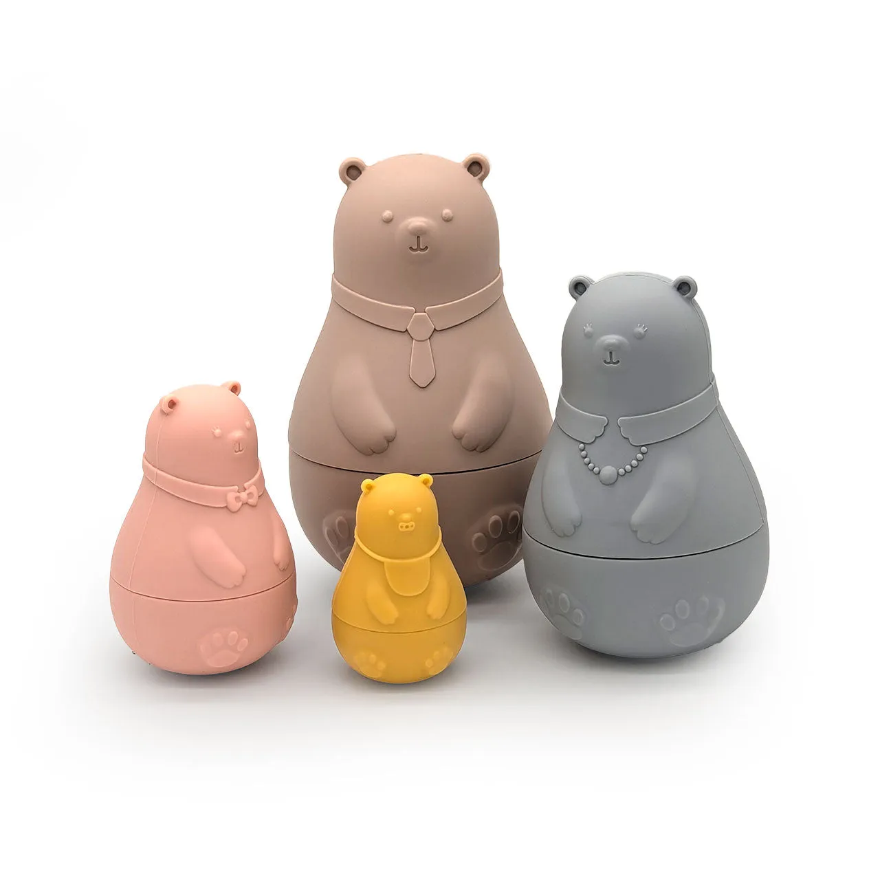 4 PCS Silicon Bear - Stack Toy Set for Babies