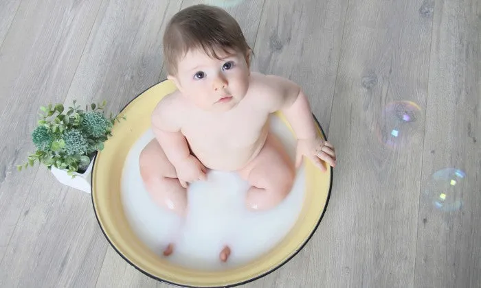 60-Minute Milk or Fruit Bath Baby Shoot at Max Studios