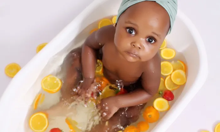 60-Minute Milk or Fruit Bath Baby Shoot at Max Studios