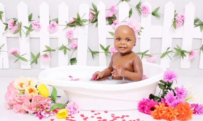 60-Minute Milk or Fruit Bath Baby Shoot at Max Studios