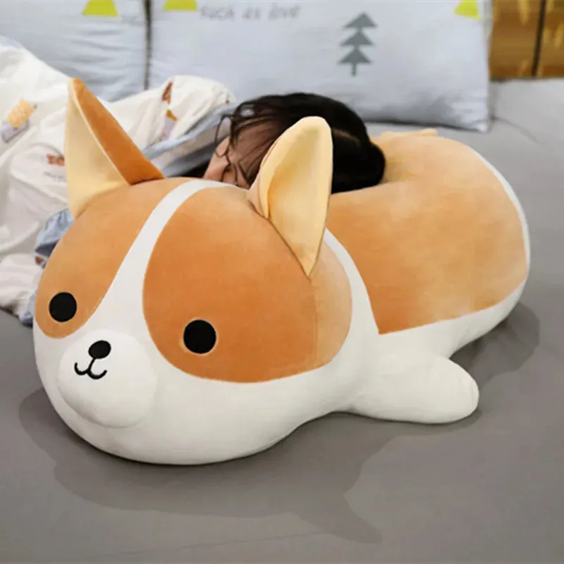 85cm Giant Size Cute Corgi Dog Plush Toys Stuffed Animal Puppy Dog Pillow Soft Lovely Doll Kawaii Christmas Gift for Kids