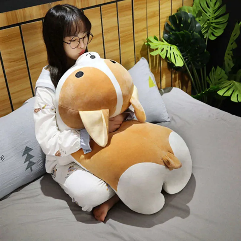 85cm Giant Size Cute Corgi Dog Plush Toys Stuffed Animal Puppy Dog Pillow Soft Lovely Doll Kawaii Christmas Gift for Kids