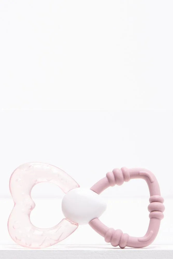 Abc Heart Teether Pink