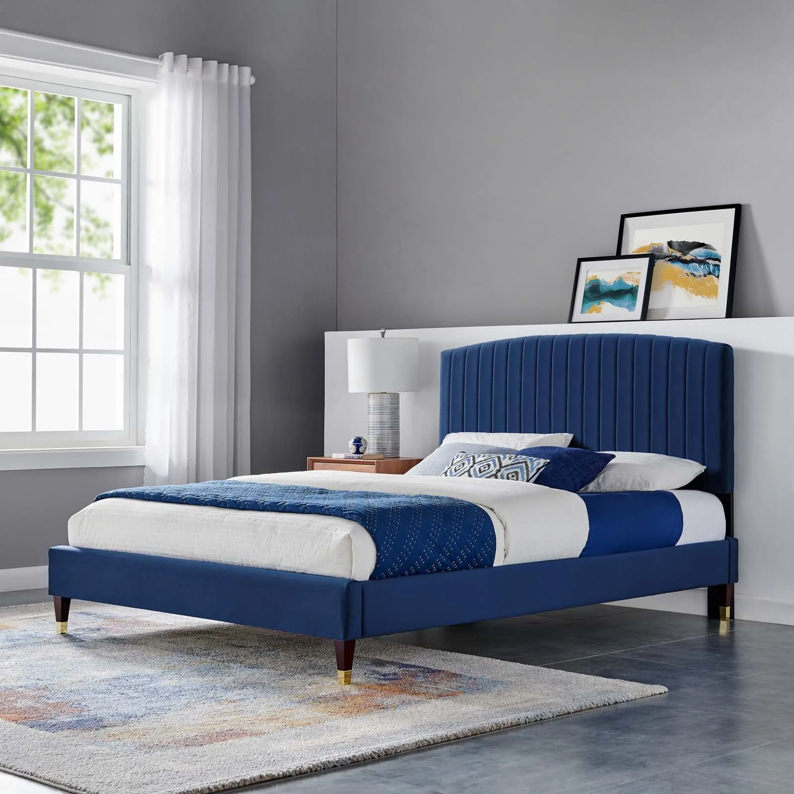 Alessi Performance Velvet Platform Bed by Modway