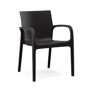 ALISSA STACKABLE ARM CHAIR, BLACK