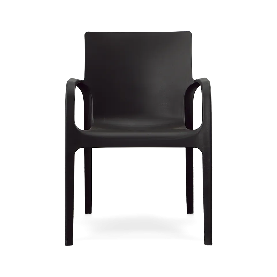 ALISSA STACKABLE ARM CHAIR, BLACK