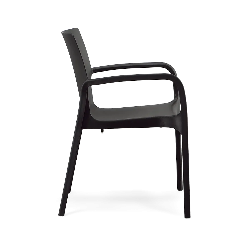 ALISSA STACKABLE ARM CHAIR, BLACK