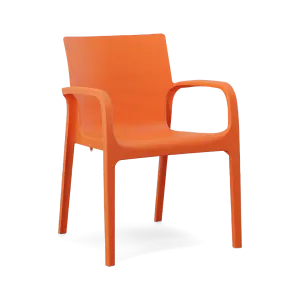 ALISSA STACKABLE ARM CHAIR, ORANGE