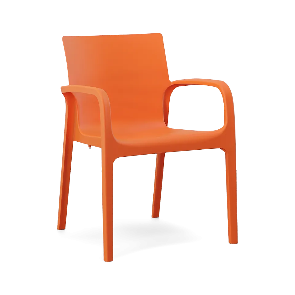 ALISSA STACKABLE ARM CHAIR, ORANGE