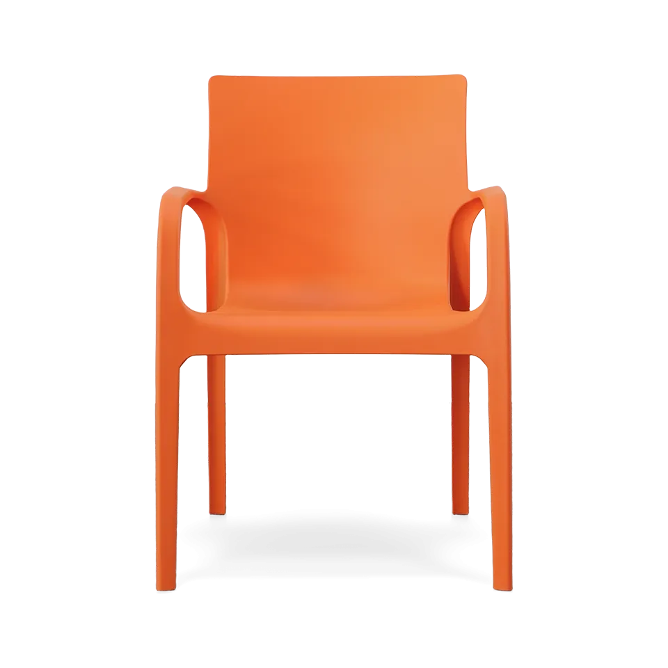 ALISSA STACKABLE ARM CHAIR, ORANGE