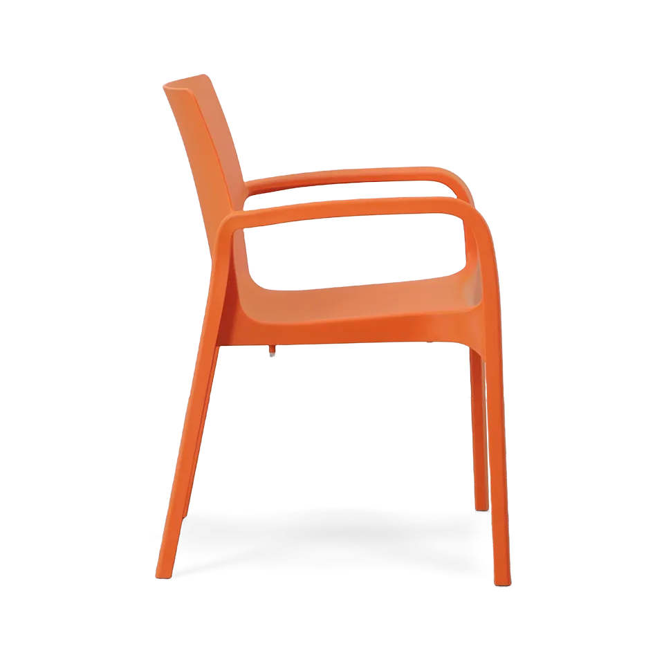 ALISSA STACKABLE ARM CHAIR, ORANGE