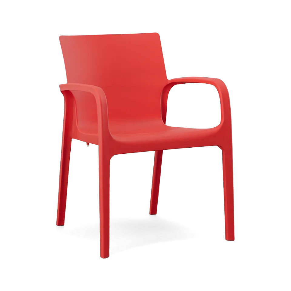 ALISSA STACKABLE ARM CHAIR, RED