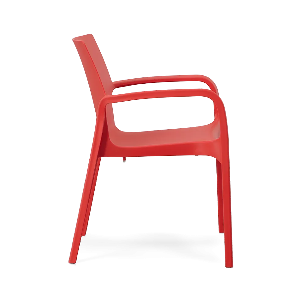 ALISSA STACKABLE ARM CHAIR, RED