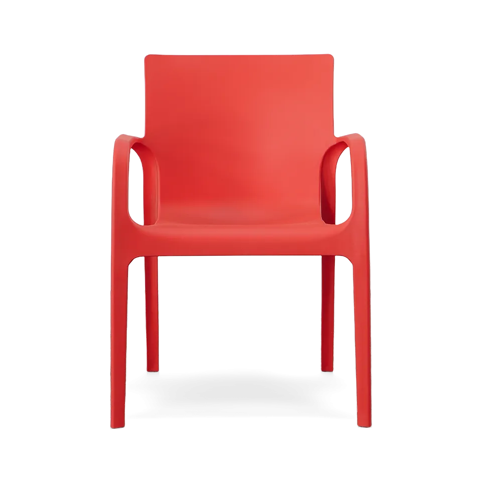 ALISSA STACKABLE ARM CHAIR, RED