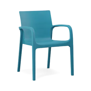 ALISSA STACKABLE ARM CHAIR, TURQUOISE