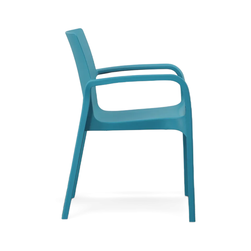 ALISSA STACKABLE ARM CHAIR, TURQUOISE