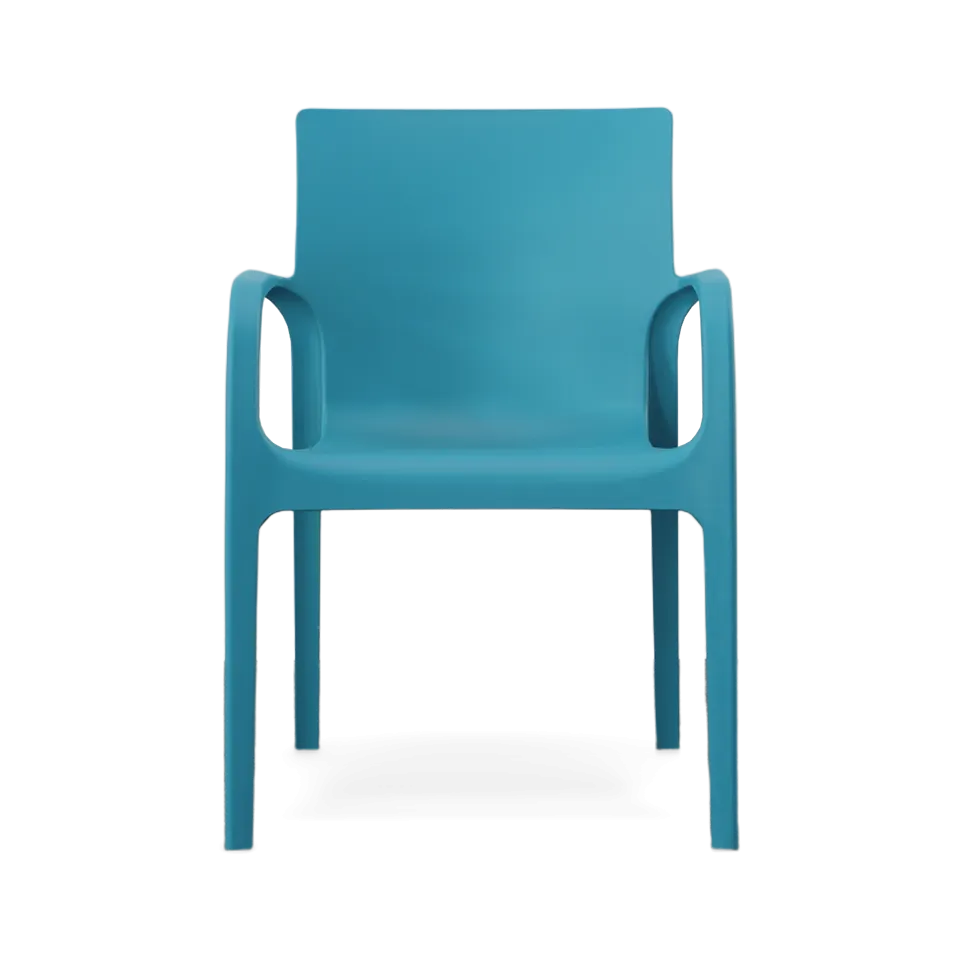 ALISSA STACKABLE ARM CHAIR, TURQUOISE