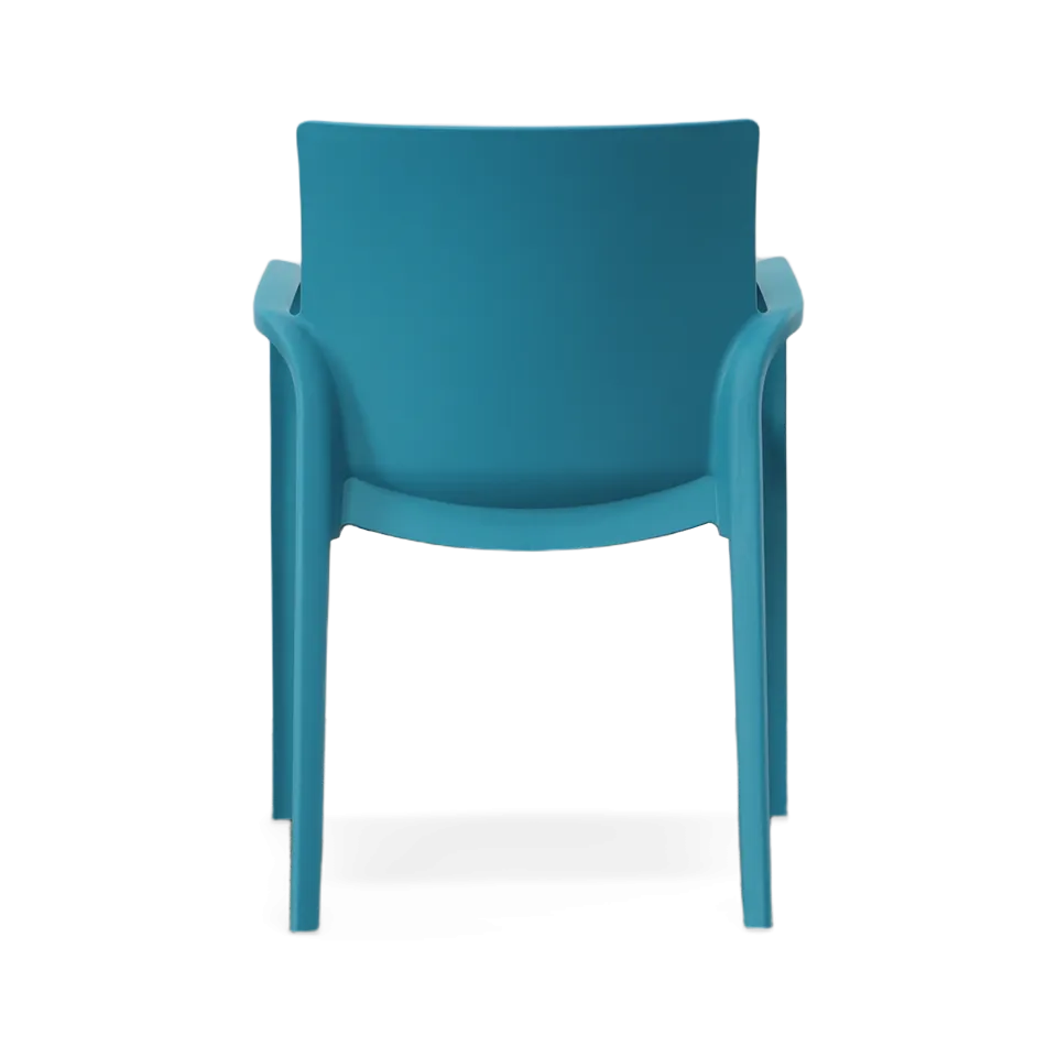 ALISSA STACKABLE ARM CHAIR, TURQUOISE