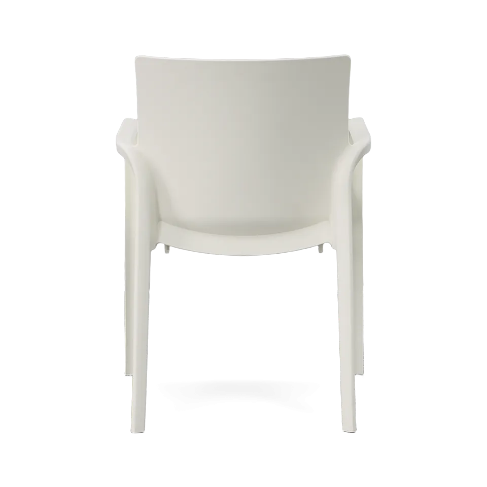 ALISSA STACKABLE ARM CHAIR, WHITE