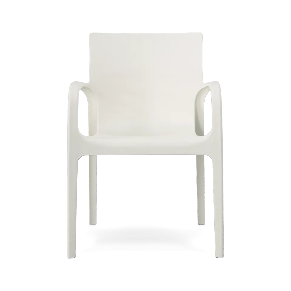 ALISSA STACKABLE ARM CHAIR, WHITE