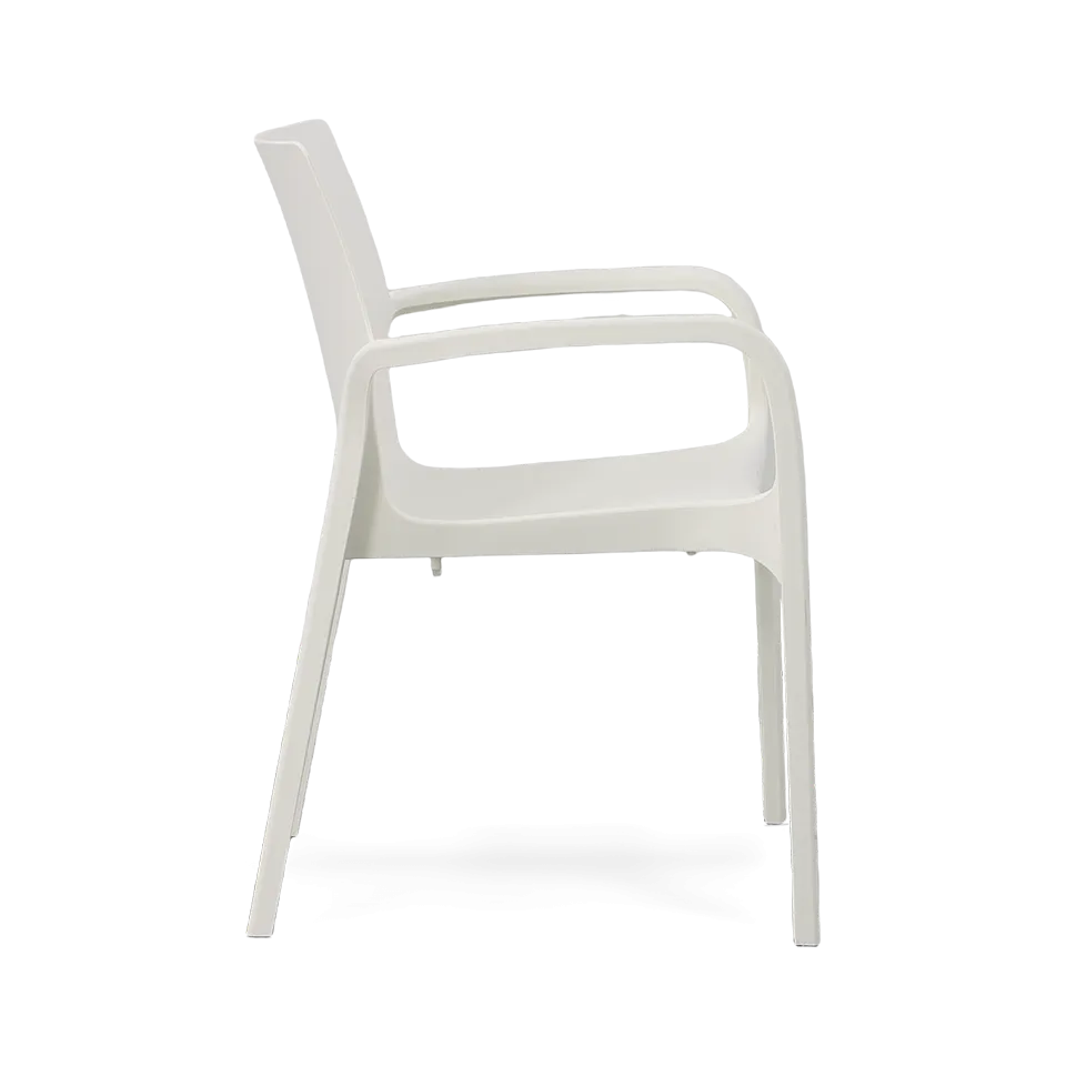 ALISSA STACKABLE ARM CHAIR, WHITE