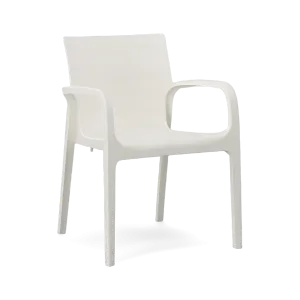 ALISSA STACKABLE ARM CHAIR, WHITE