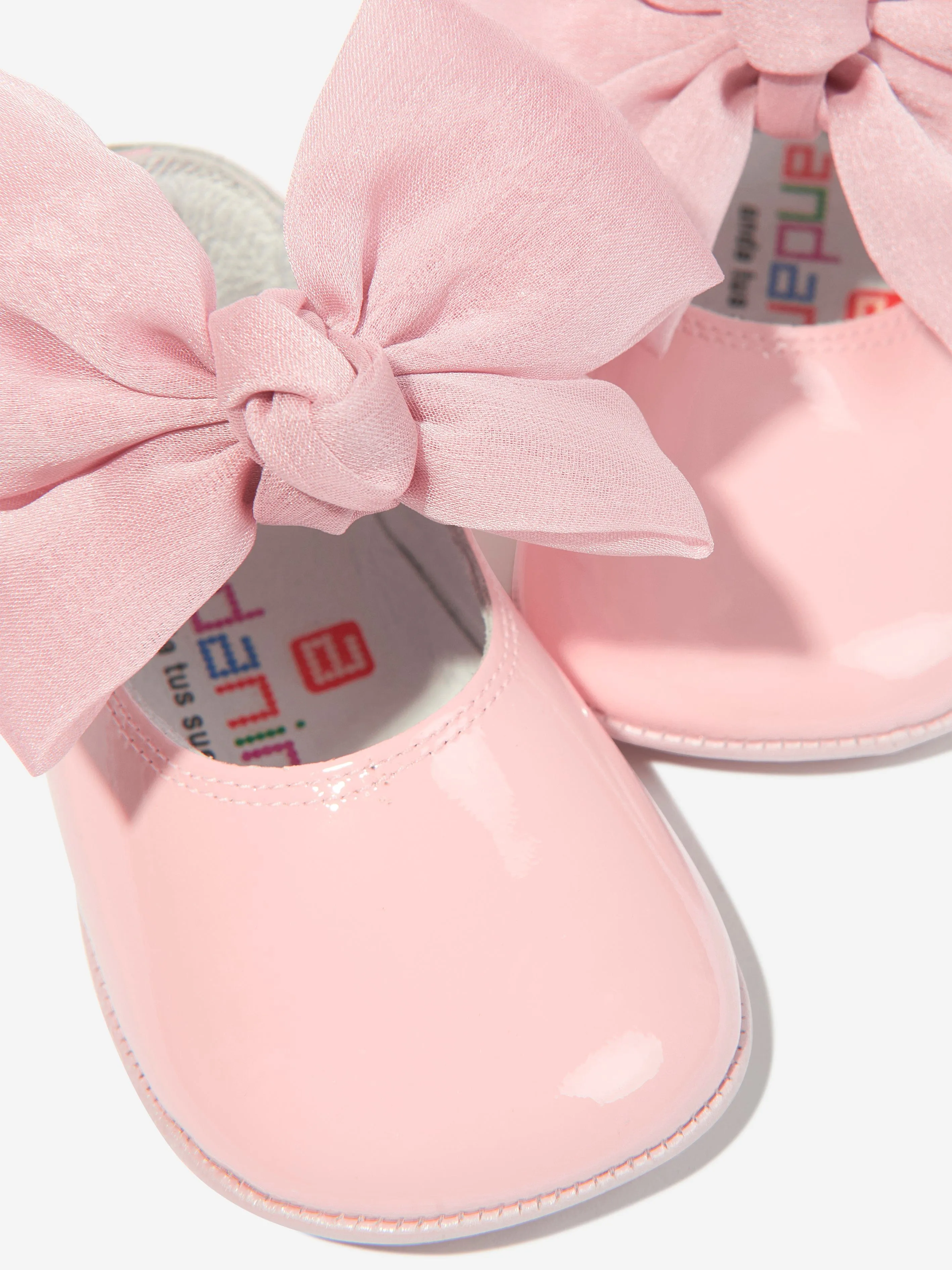 Andanines Baby Girls Leather Bow Shoes in Pink