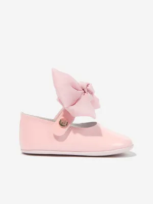 Andanines Baby Girls Leather Bow Shoes in Pink