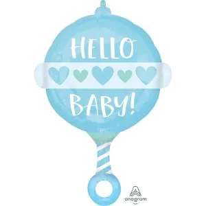 Baby Boy Rattle Toy Balloon, 18 Inches