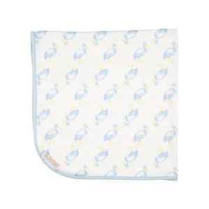 Baby Buggy Blanket - Sir Proper Stork with Buckhead Blue