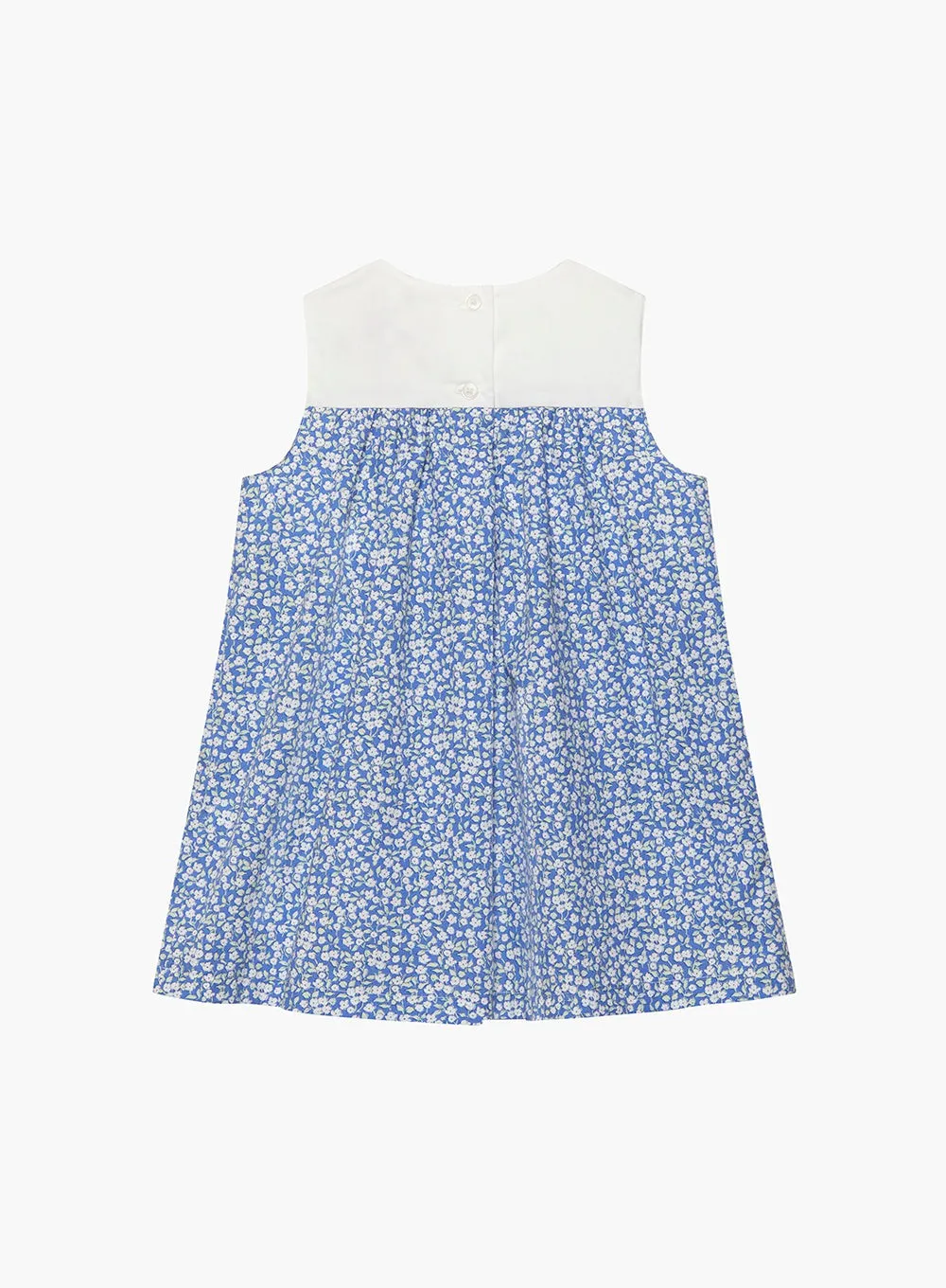 Baby Duck Dress in Miniature Blue Floral