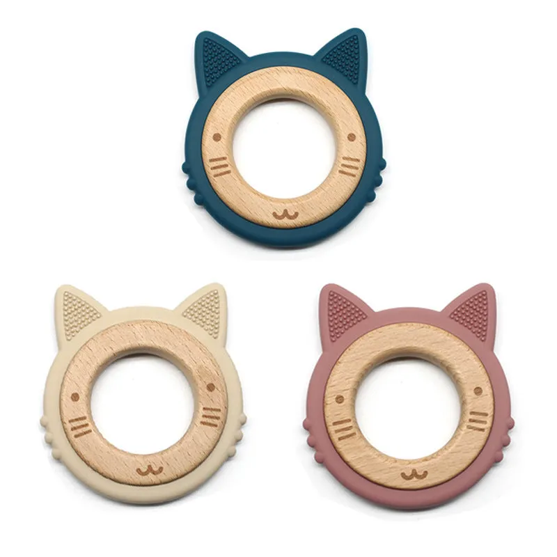 Baby Teether - Cat Design (Wooden)