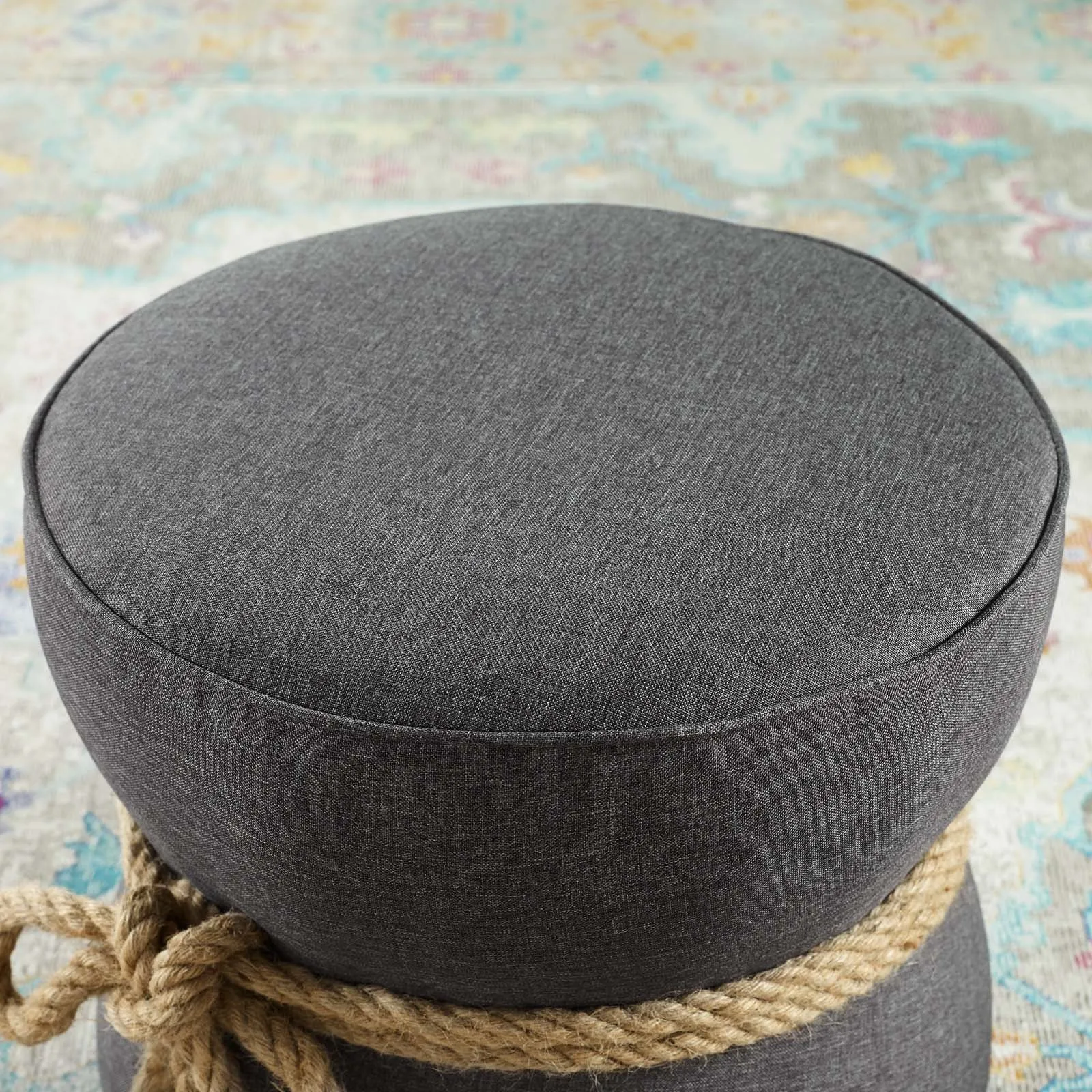 Beat Nautical Rope Upholstered Fabric Ottoman by Modway