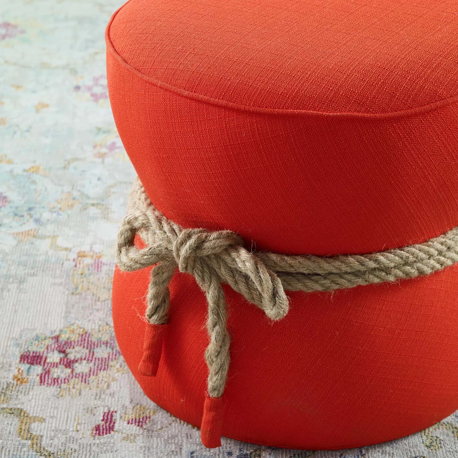 Beat Nautical Rope Upholstered Fabric Ottoman by Modway