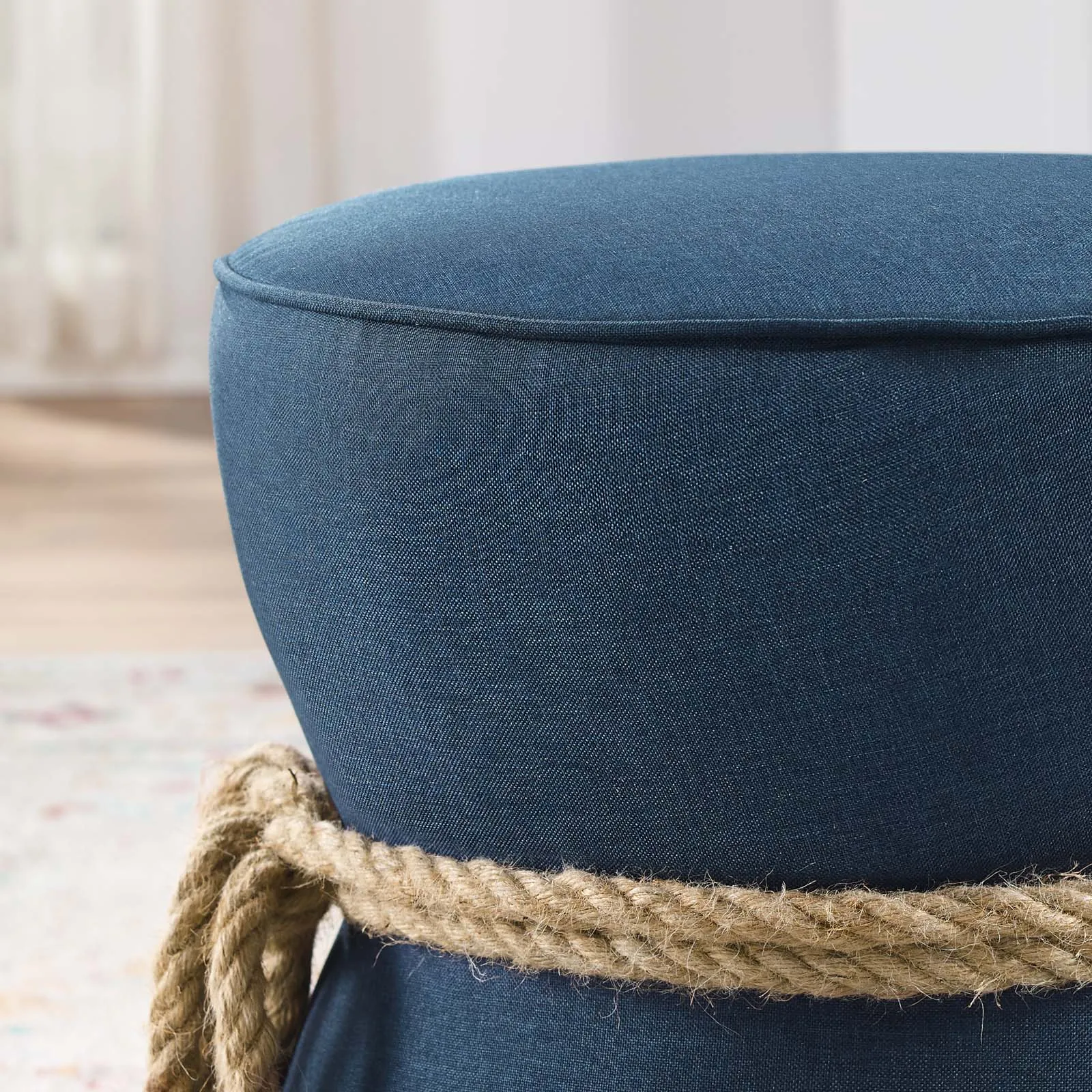 Beat Nautical Rope Upholstered Fabric Ottoman by Modway