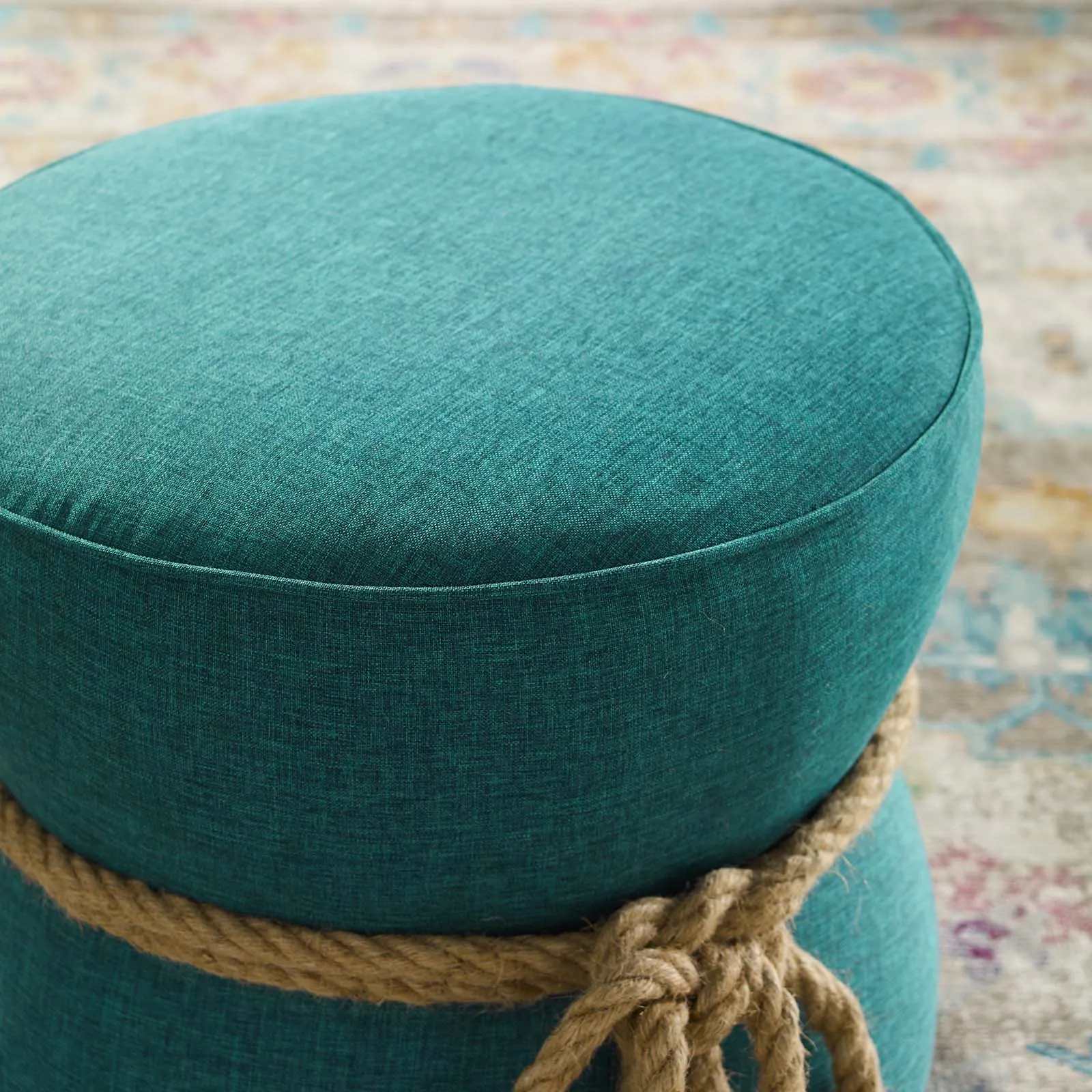 Beat Nautical Rope Upholstered Fabric Ottoman by Modway