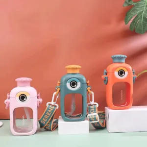 Big Eyed Cartoon Design Sipper Water Bottle.(380ml)