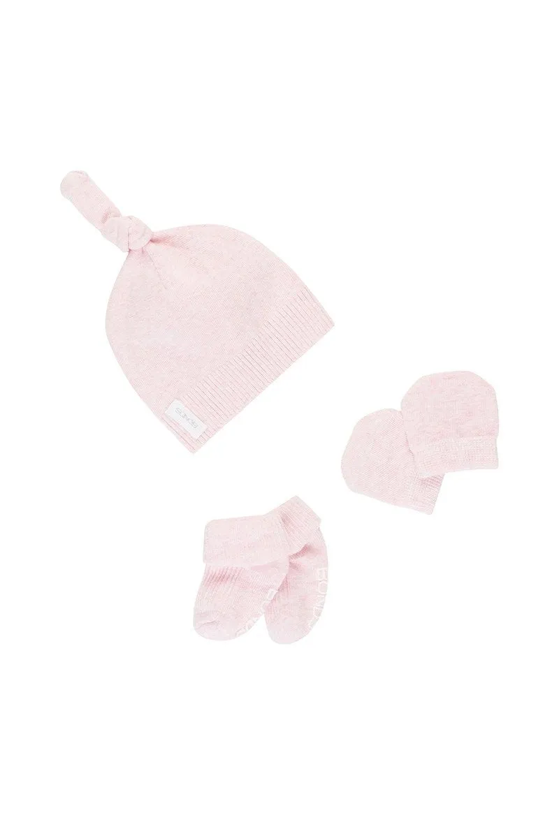 Bonds Baby Organic Beanie Set - Blossom Pink Marle