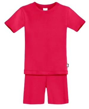 Boys and Girls Soft Organic Cotton Short Sleeve Snug Fit Pajama Set | Candy Apple