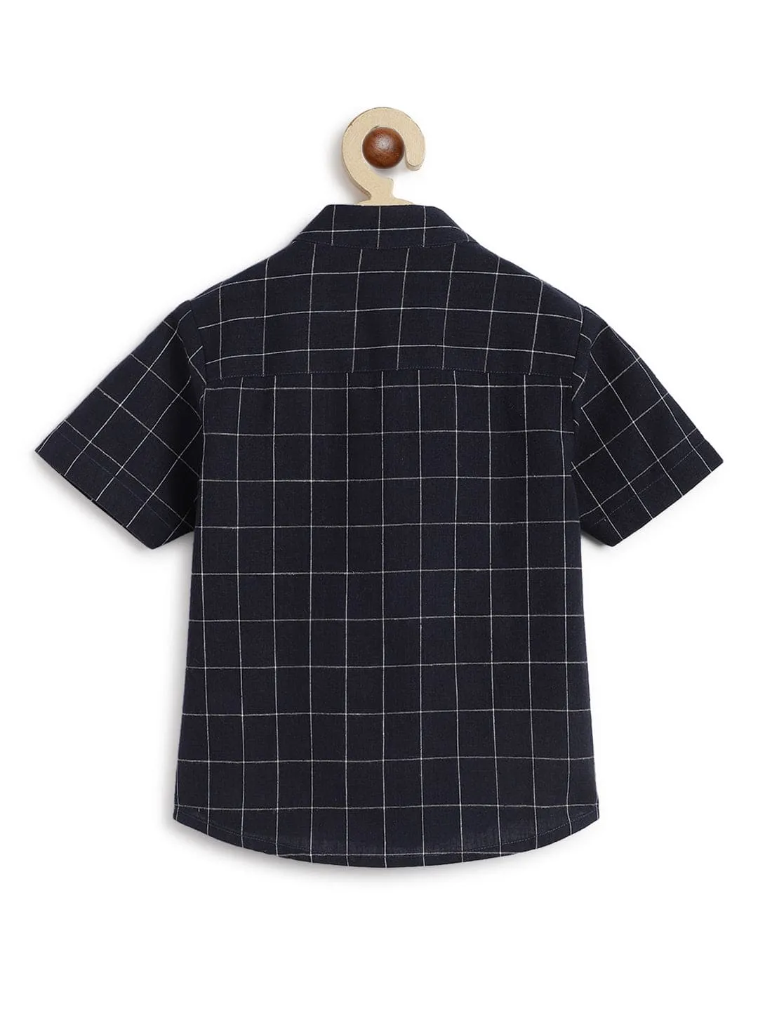 Boys Petal Plaid Shirt - Blue