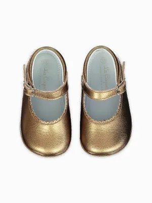 Bronze Leather Baby Mary Jane Shoes