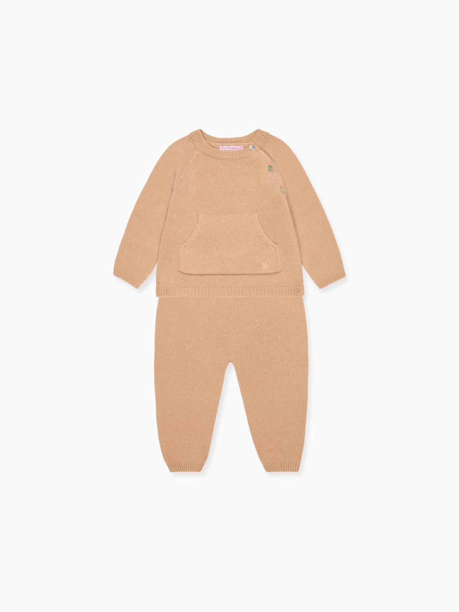 Camel Melange Juan Cashmere Baby Set