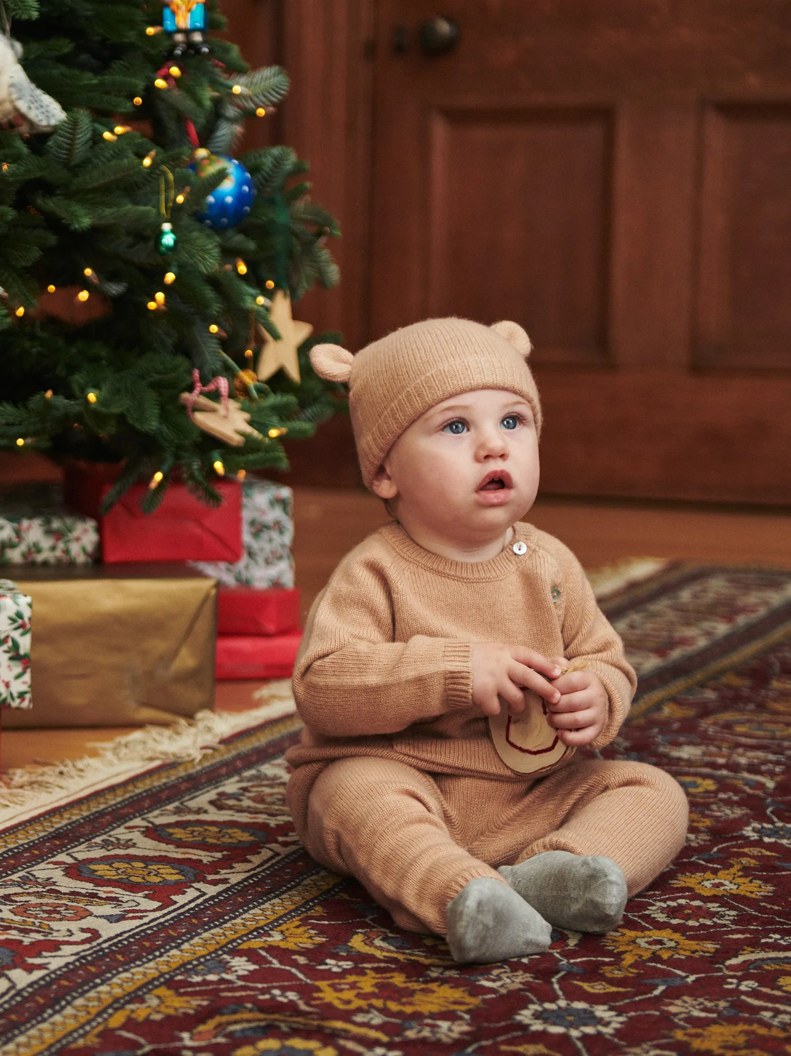 Camel Melange Juan Cashmere Baby Set