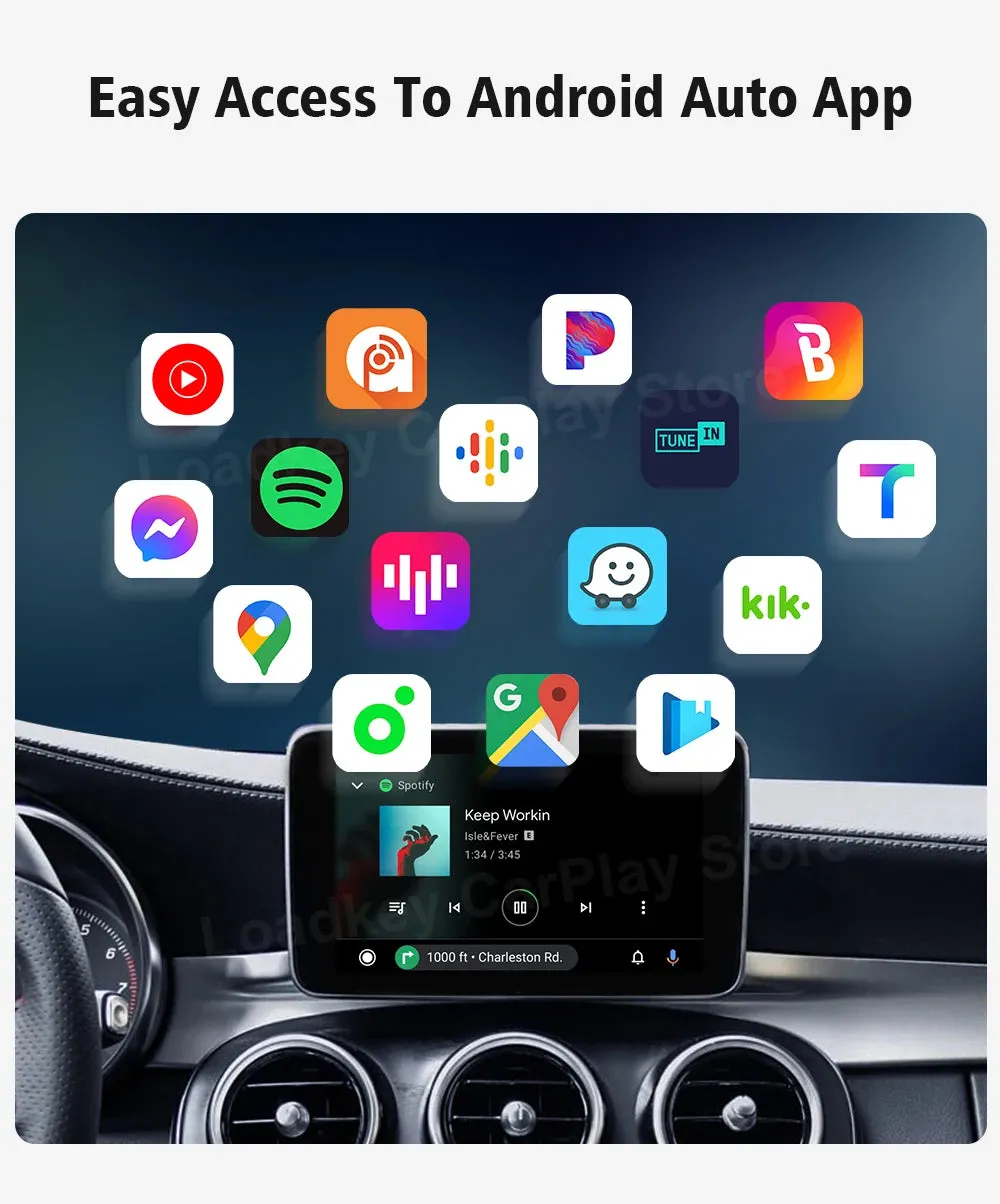 CarlinKit A2A Android Auto Wireless Adapter Dongle Android Ai Box Waze Spotify For 98% Car Auto Connect Music Map Bluetooth 5.0