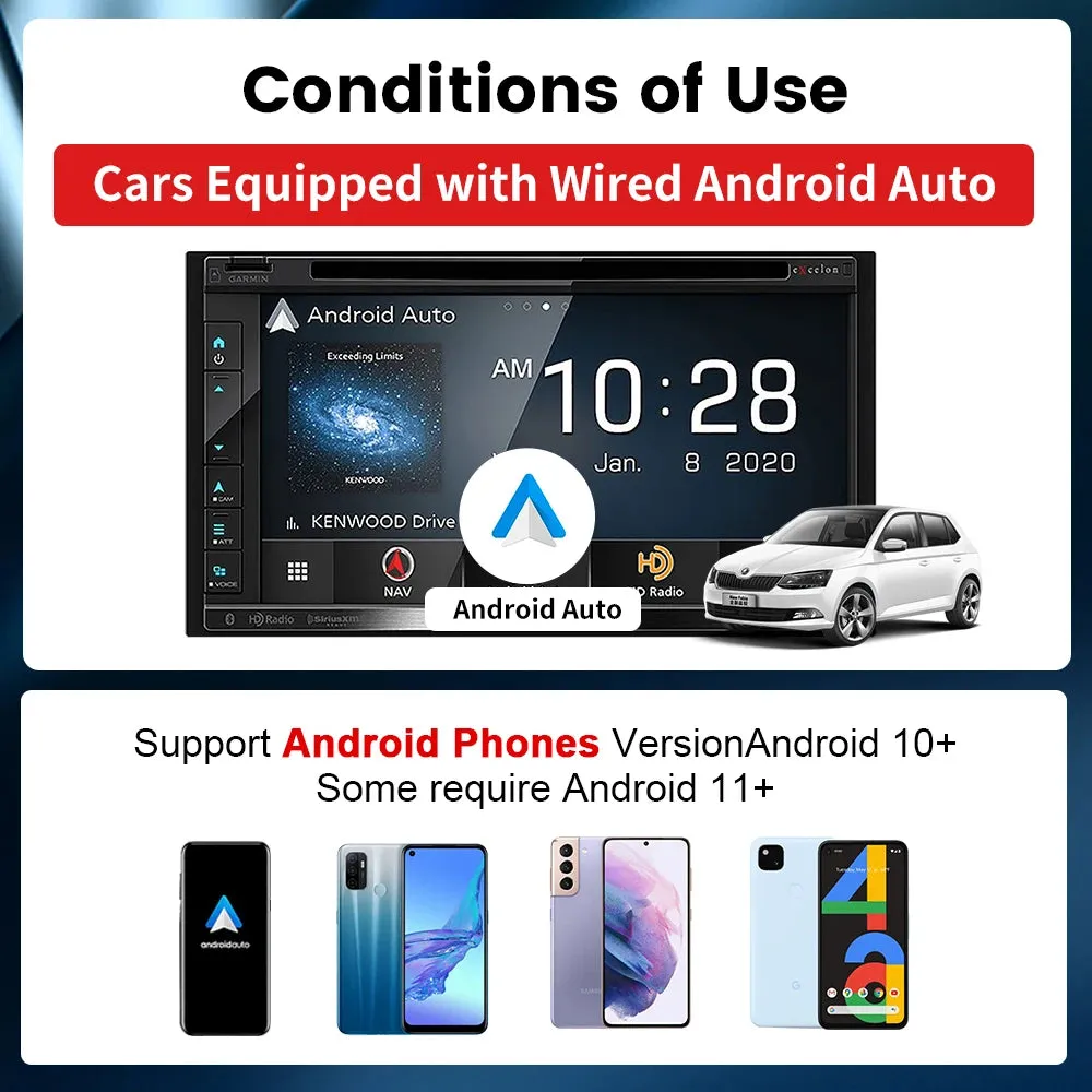 CarlinKit A2A Android Auto Wireless Adapter Dongle Android Ai Box Waze Spotify For 98% Car Auto Connect Music Map Bluetooth 5.0